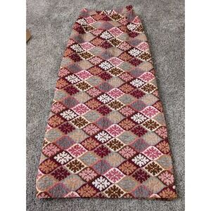 Vintage 70s Alex Colman California Tapestry Maxi Skirt Pink Geometric Floral 27